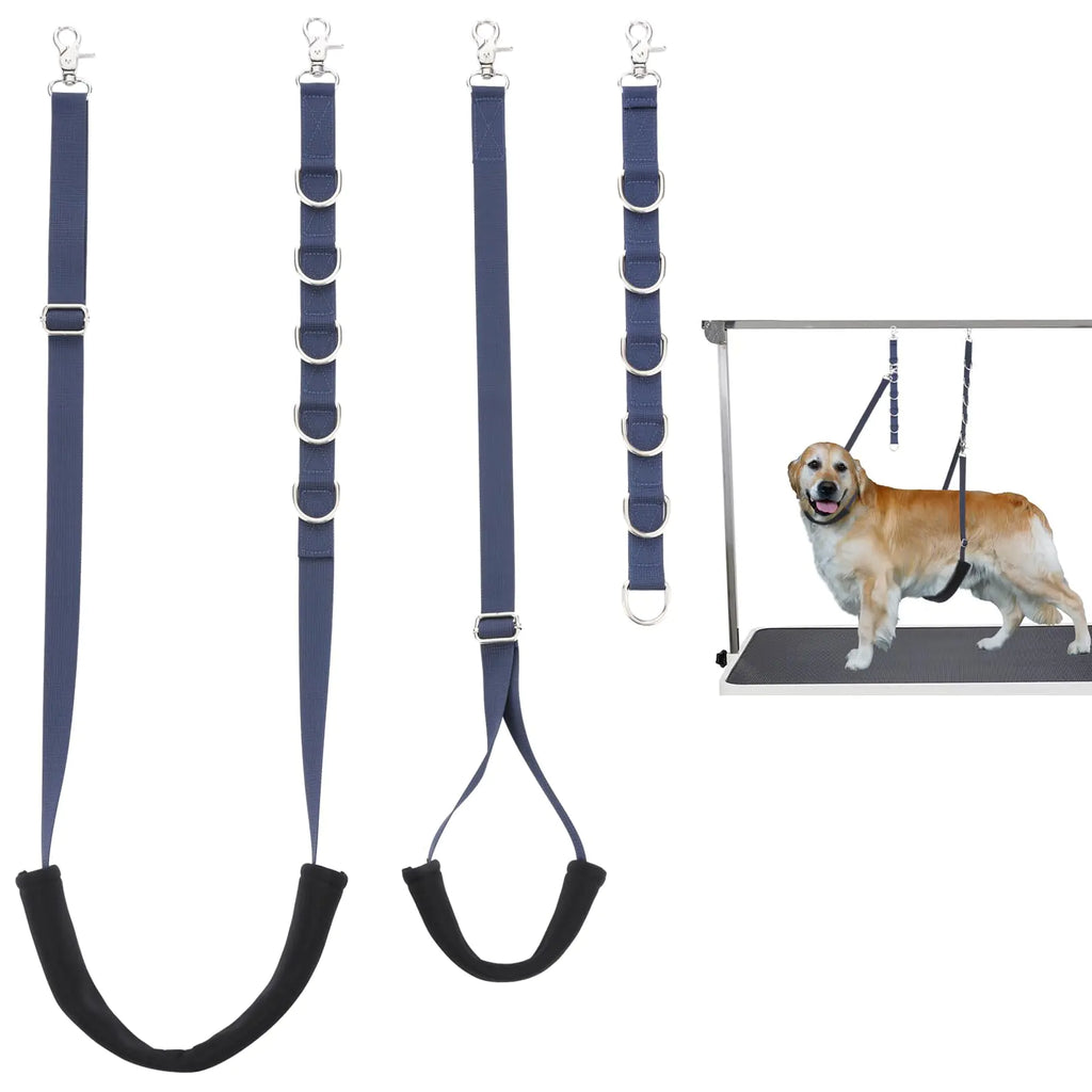 Pet Dog Grooming Belly Straps -Pet Dog Grooming Table Arm Accessories Pet Dog Grooming Belly Support Band Pet Dog Grooming Loops Pet Dog Grooming Extension Straps Pet Dog Grooming Supplies Dark Blue