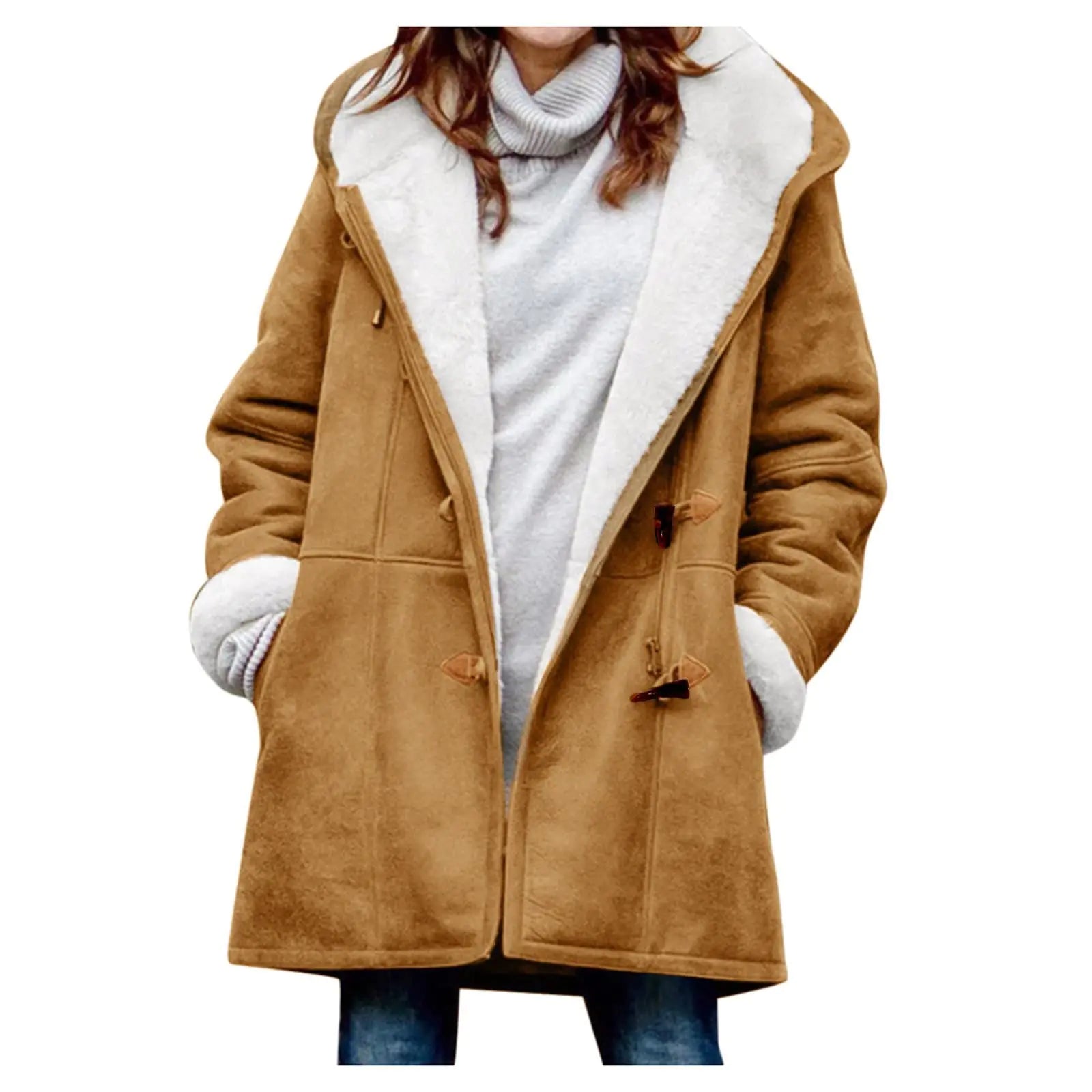 ChicCrate Abrigos De Mujer Invierno En OfertaChaquetas De MujerRopa De Invierno Para MujerChamarras Para MujerWinter Jackets for Women Fleece Sherpa Lined Coats Casual Hoodies Fall 2024(BrownM)